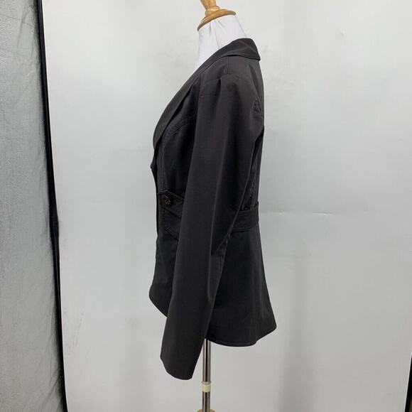 Cabi Jacket Womens 4 Gray Work It Blazer Button Belt Tulip Shawl Fitted Blazer - Picture 4 of 12